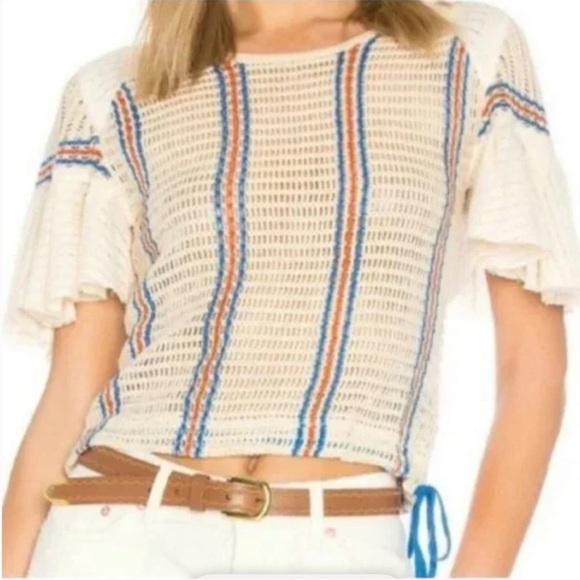 Free People Tops - Free People boho knitted crochet top size M
